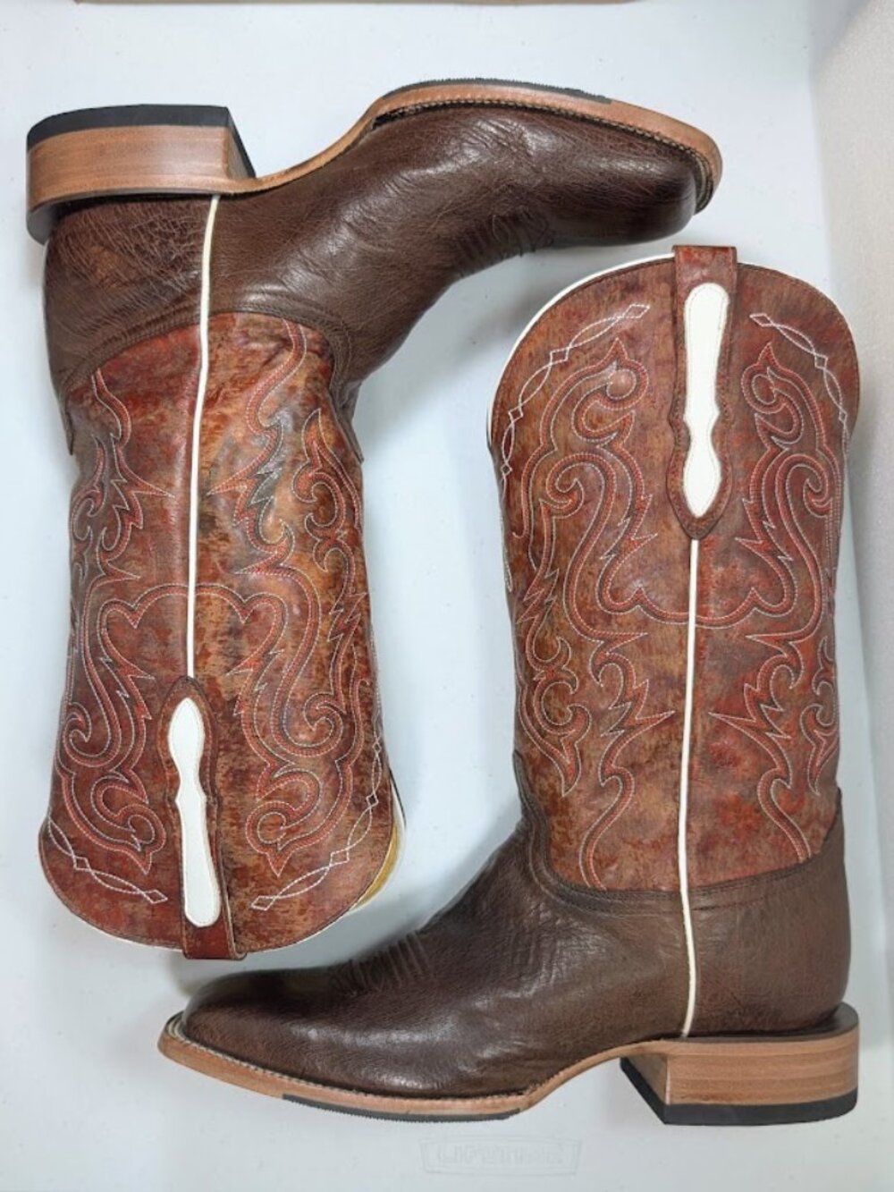 Cavenders Old Gringo Cowboy Boots Mens 9.5EE Smooth Ostrich Leather Square Toe